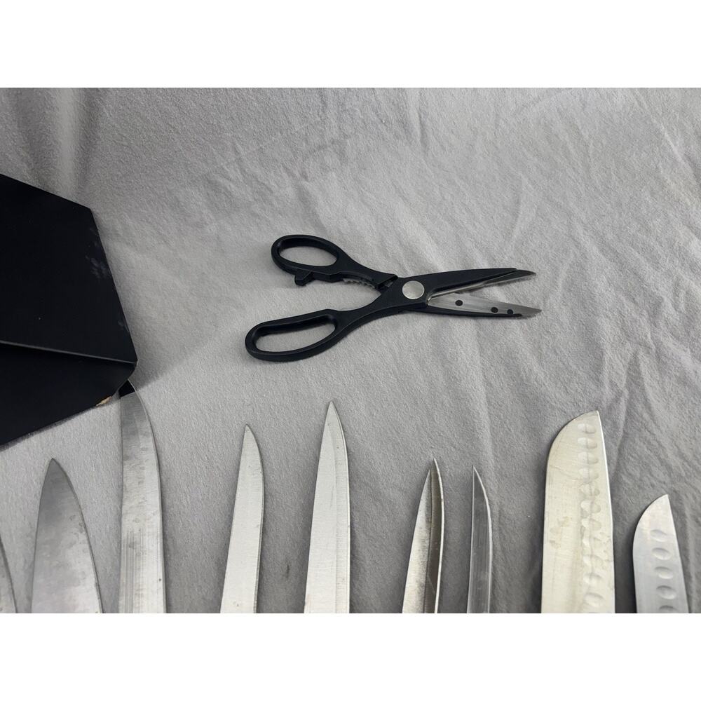 Knife Block With Knives, Poultry Shears, Fork, And Sharpener By Phillipe Richard - Picture 8 of 13